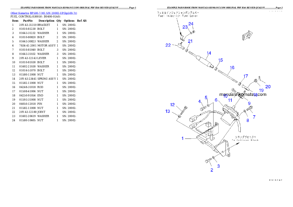Protected: BP500-7-M1 S/N 20002-UP Partsbook