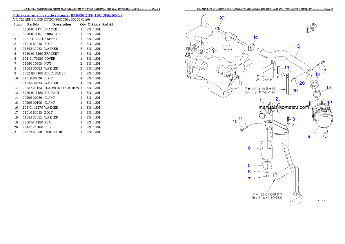 BR100JG-2 S/N 1301-UP Partsbook