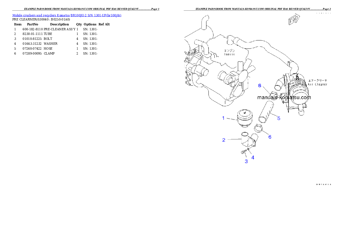 Protected: BR100JG-2 S/N 1301-UP Partsbook