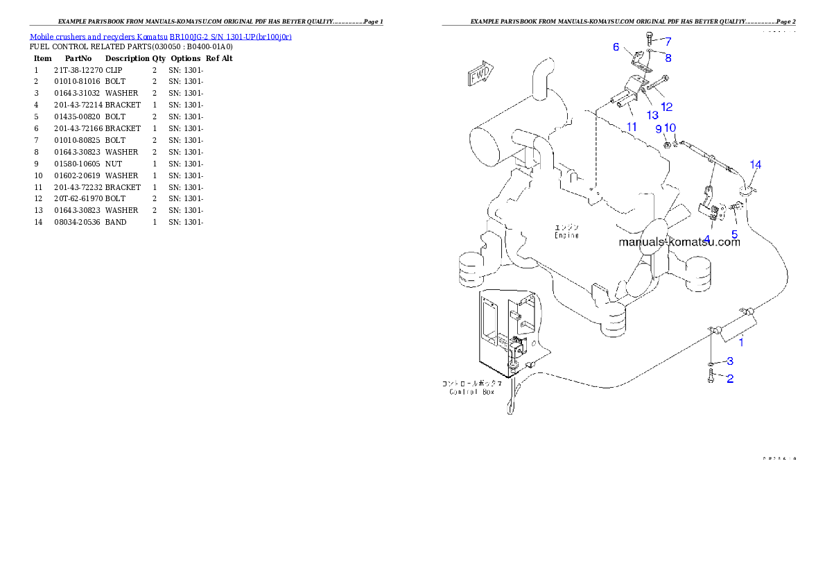 Protected: BR100JG-2 S/N 1301-UP Partsbook