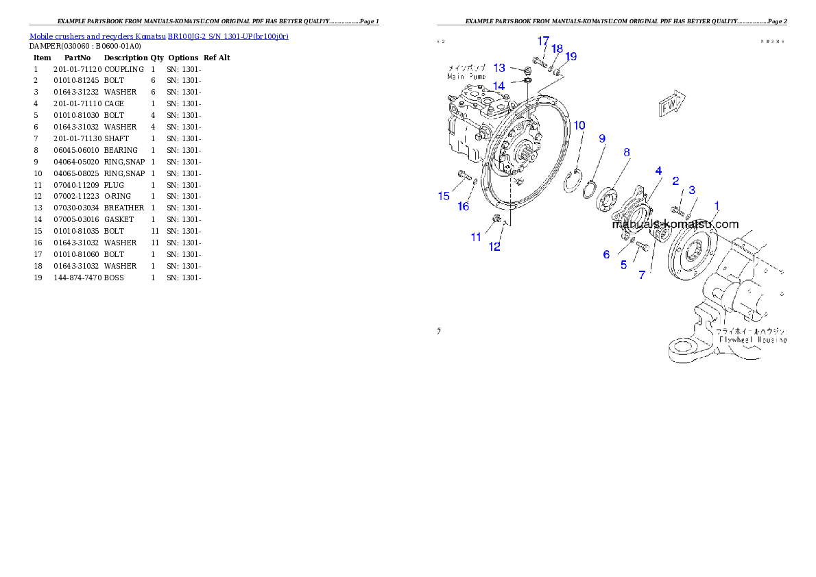 Protected: BR100JG-2 S/N 1301-UP Partsbook