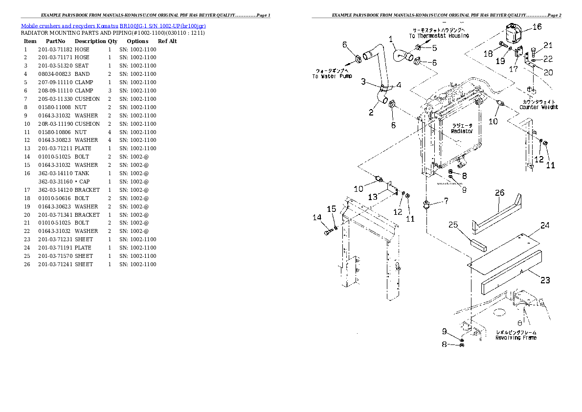 Protected: BR100JG-1 S/N 1002-UP Partsbook
