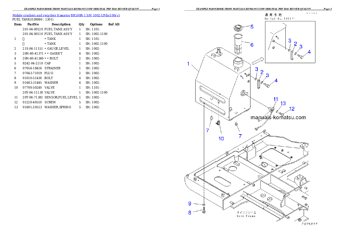 Protected: BR100R-1 S/N 1002-UP Partsbook