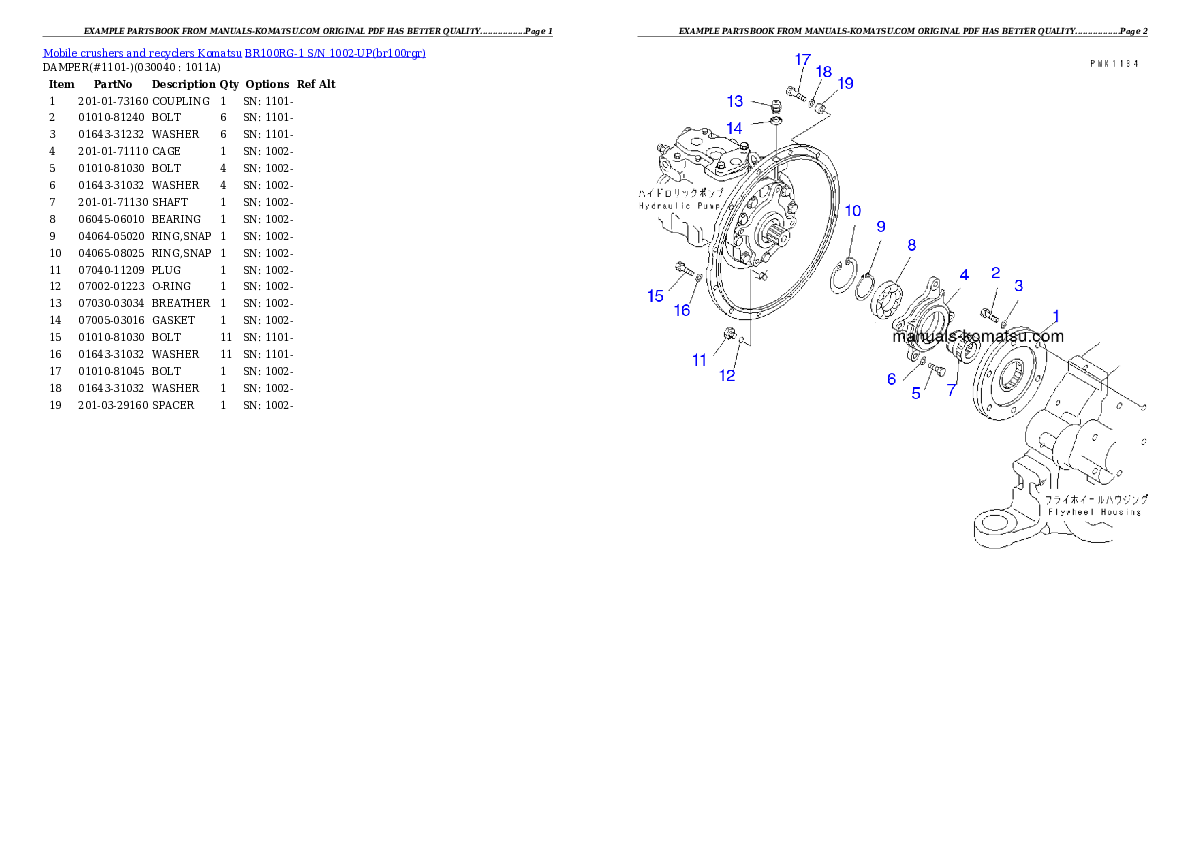 Protected: BR100RG-1 S/N 1002-UP Partsbook