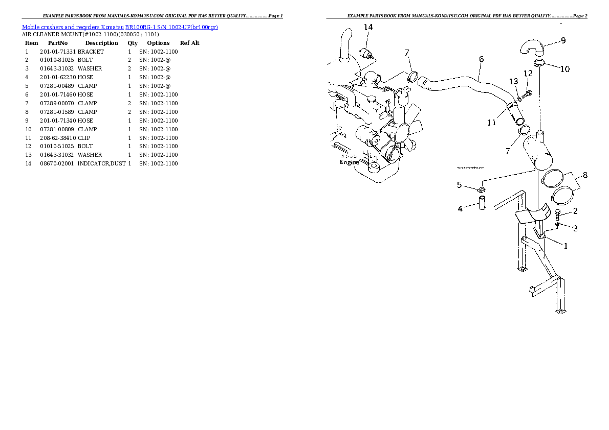 Protected: BR100RG-1 S/N 1002-UP Partsbook