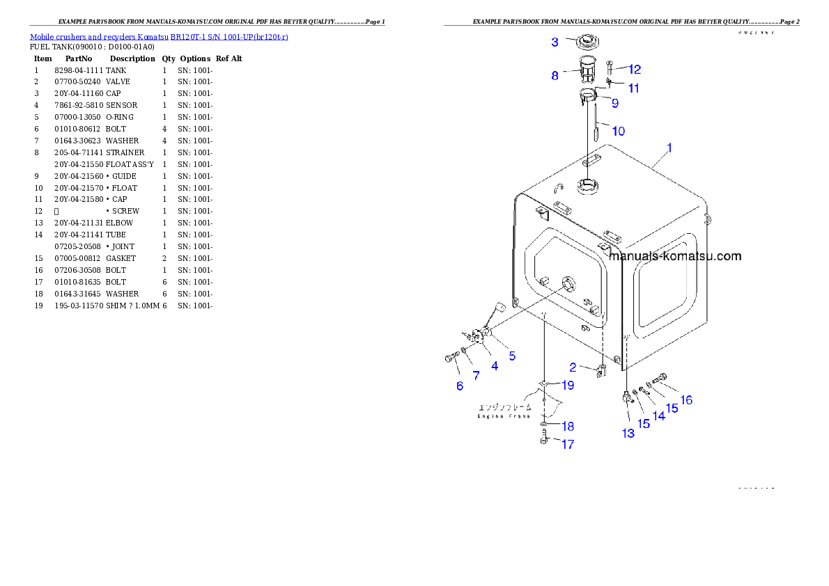 Protected: BR120T-1 S/N 1001-UP Partsbook