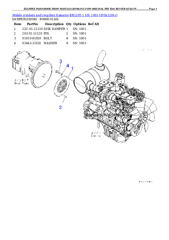 Protected: BR120T-1 S/N 1001-UP Partsbook