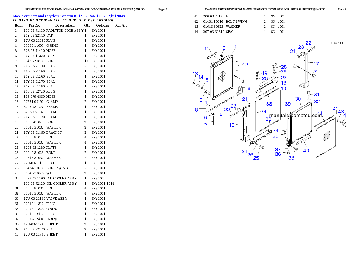 Protected: BR120T-1 S/N 1001-UP Partsbook
