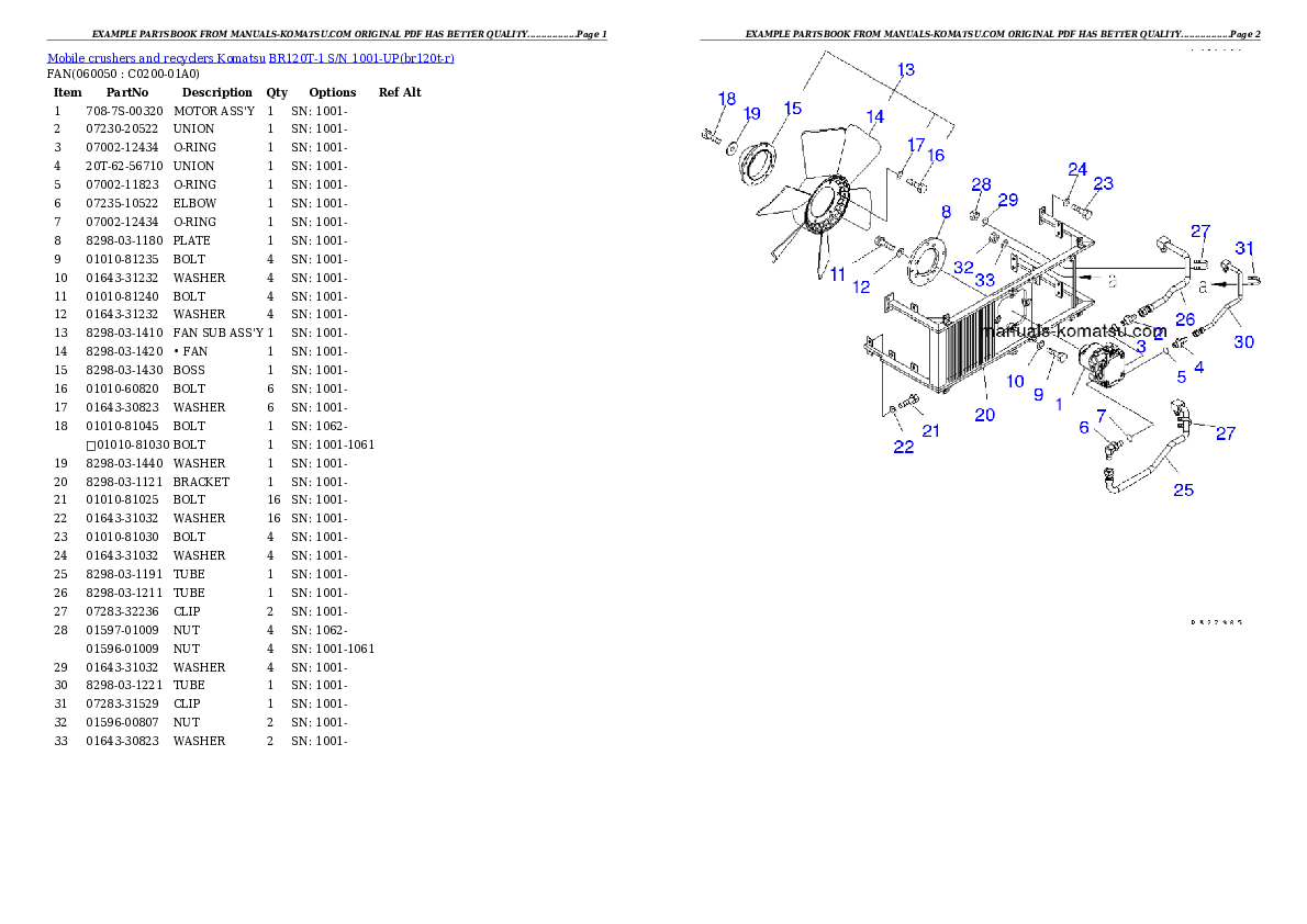 Protected: BR120T-1 S/N 1001-UP Partsbook