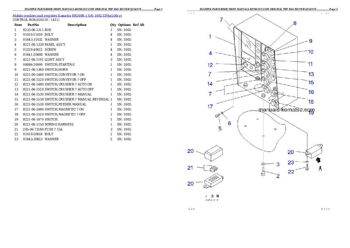 Protected: BR200R-1 S/N 1002-UP Partsbook
