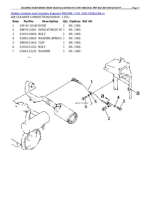 BR200R-1 S/N 1002-UP Partsbook