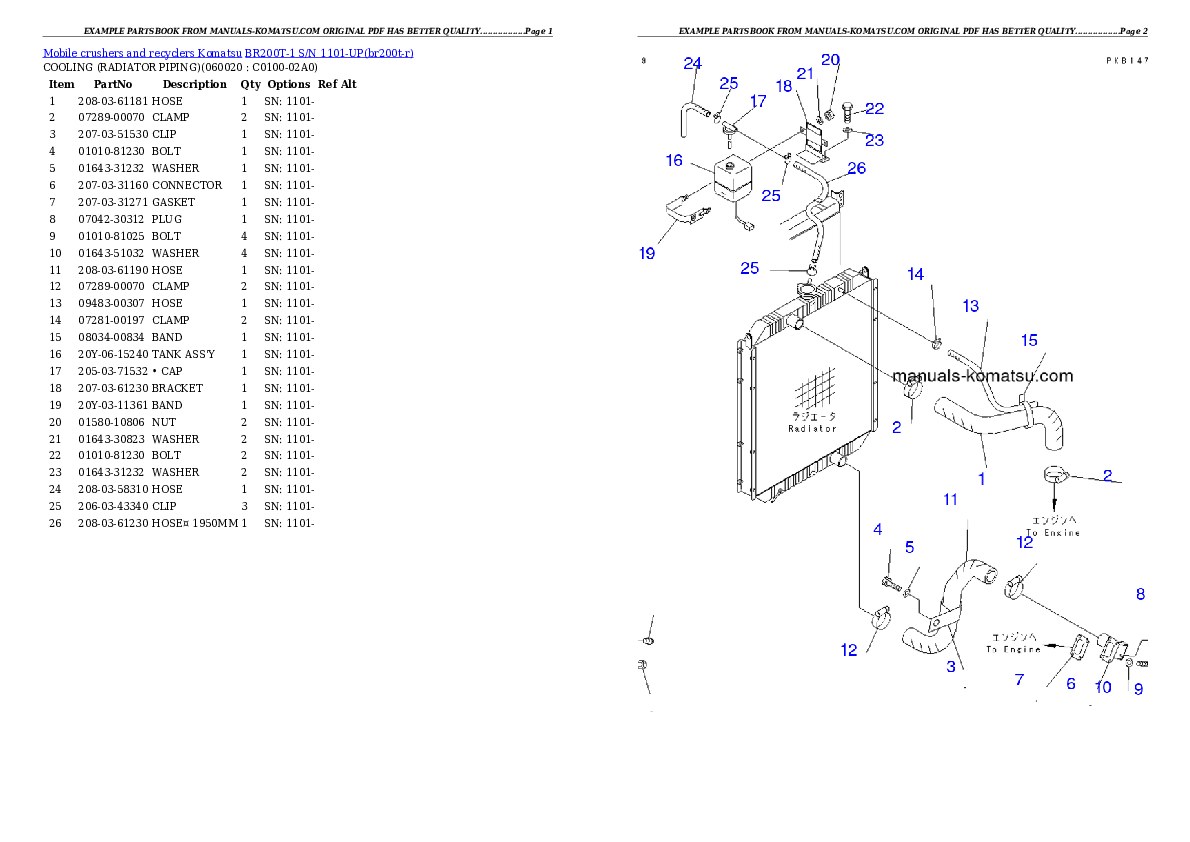 Protected: BR200T-1 S/N 1101-UP (Long Track Spec.) Partsbook