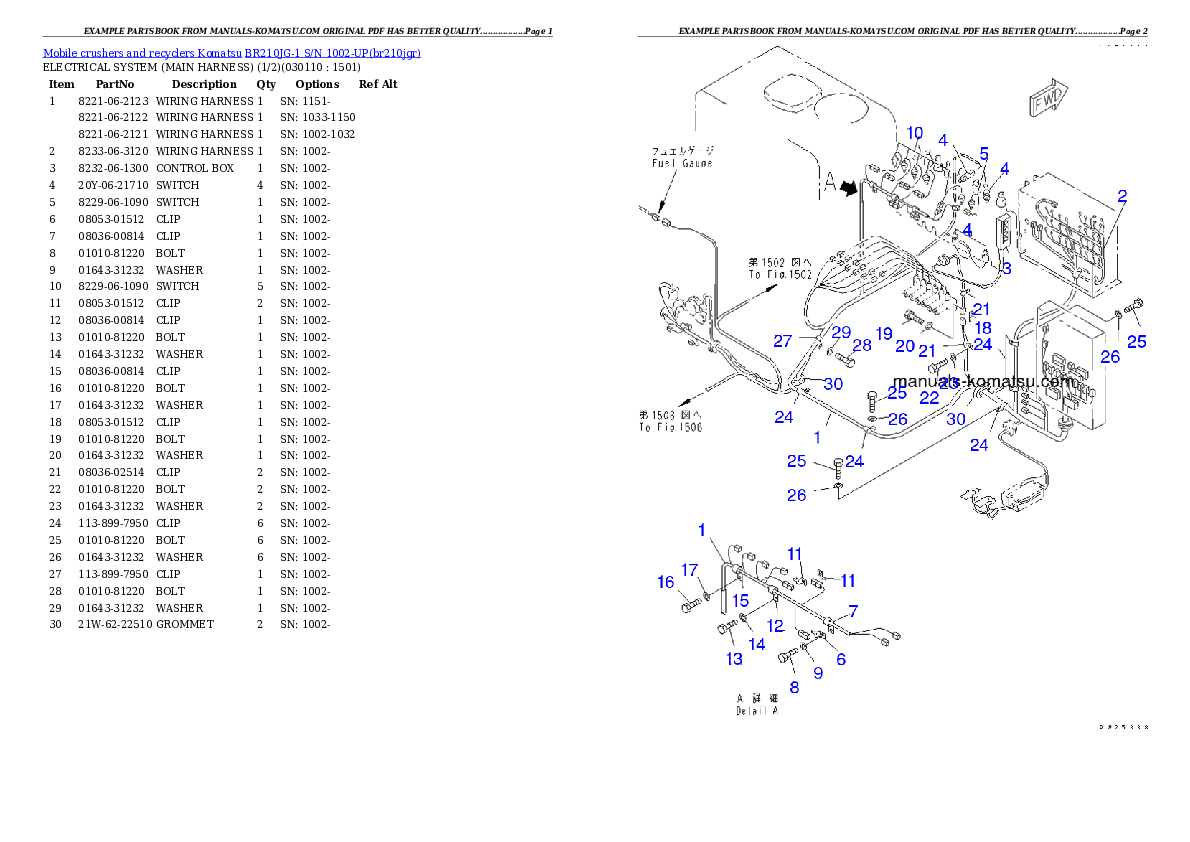 Protected: BR210JG-1 S/N 1002-UP Partsbook