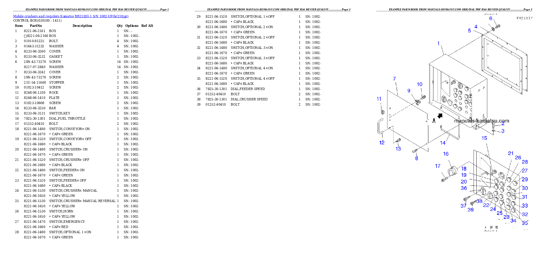 Protected: BR210JG-1 S/N 1002-UP Partsbook