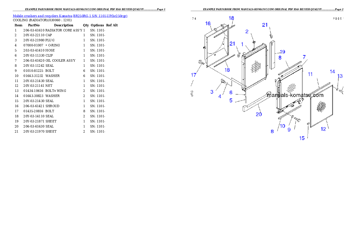 Protected: BR250RG-1 S/N 1101-UP Partsbook