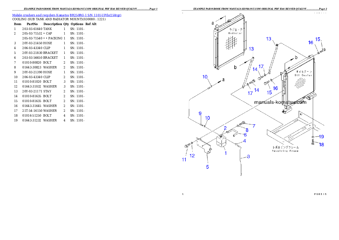 Protected: BR250RG-1 S/N 1101-UP Partsbook