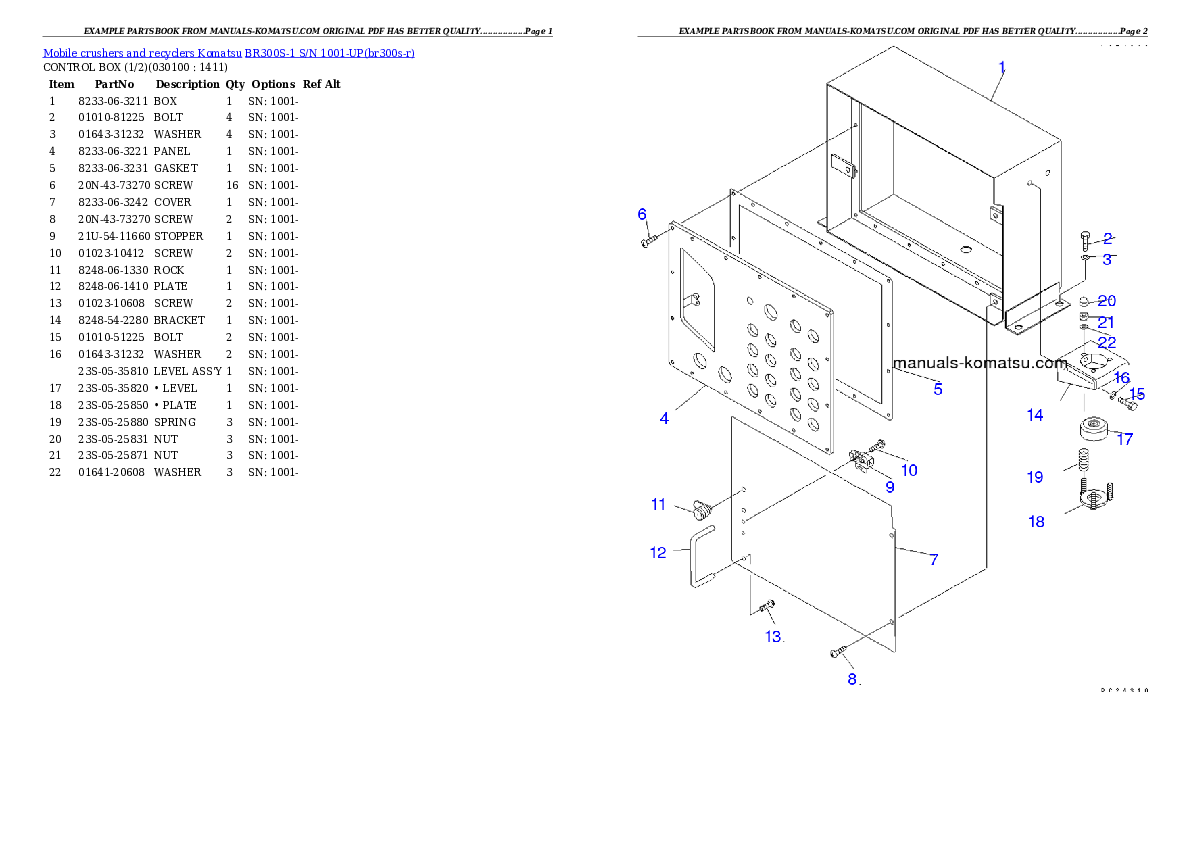 Protected: BR300S-1 S/N 1001-UP Partsbook