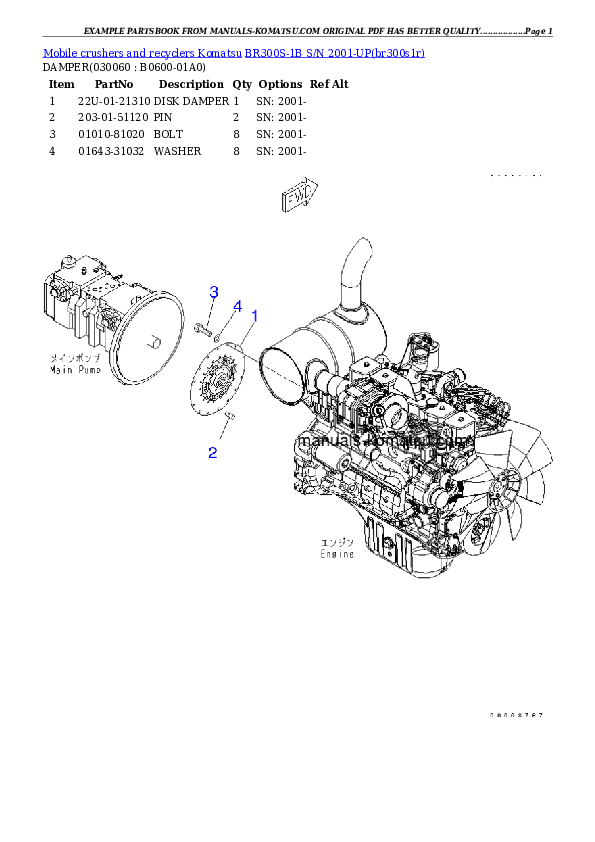 Protected: BR300S-1B S/N 2001-UP Partsbook