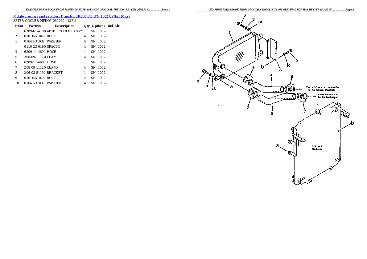 Protected: BR310JG-1 S/N 1002-UP Partsbook