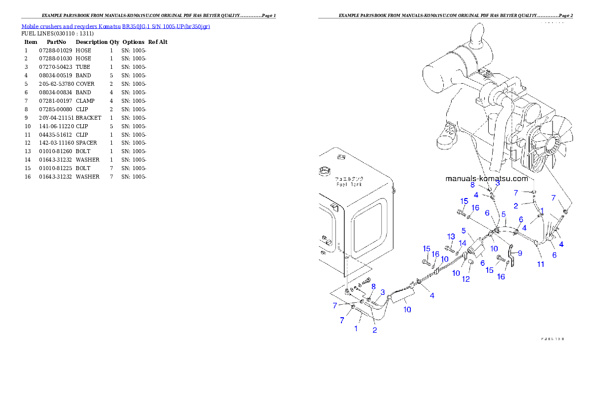 Protected: BR350JG-1 S/N 1005-UP Partsbook
