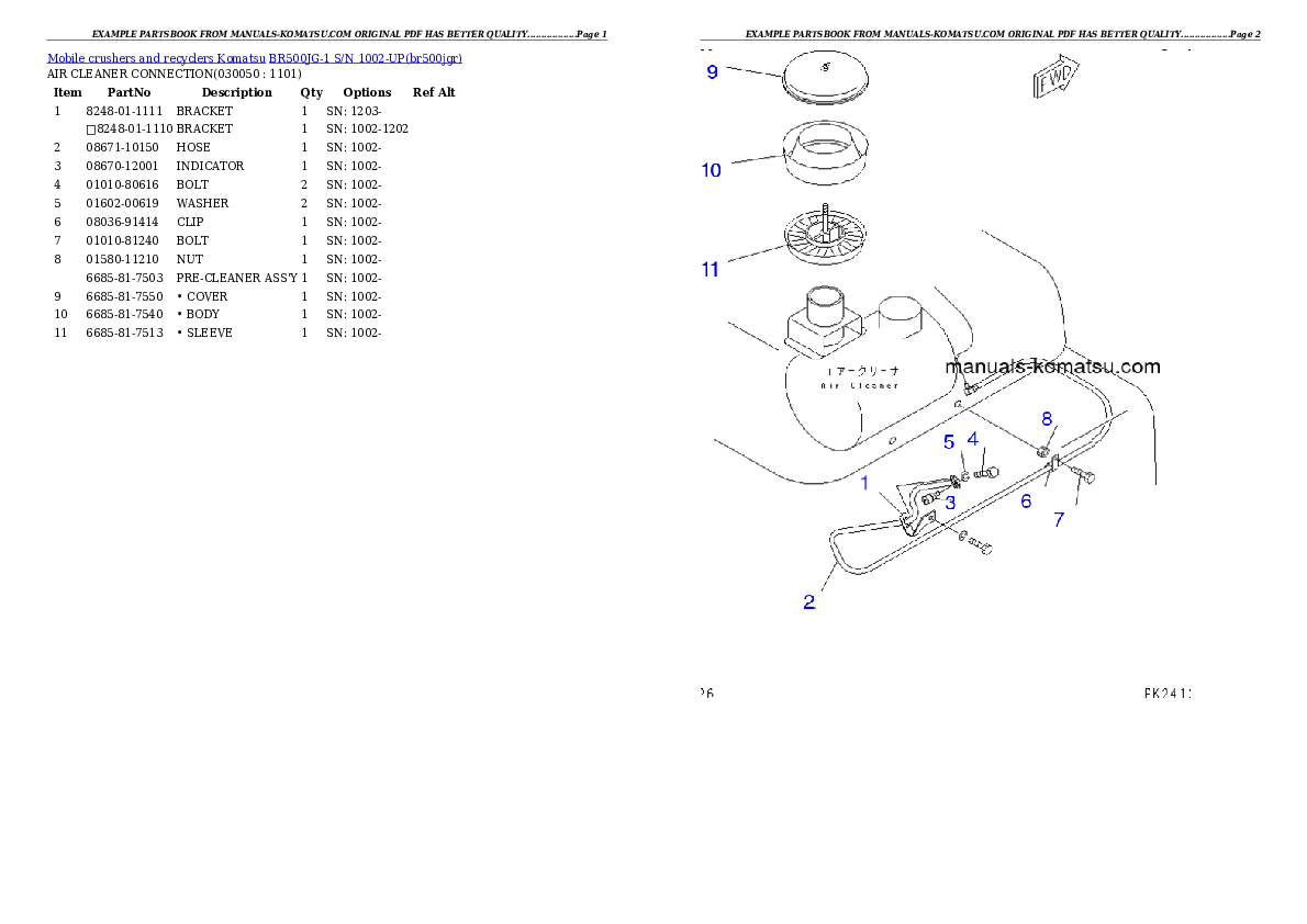 Protected: BR500JG-1 S/N 1002-UP Partsbook
