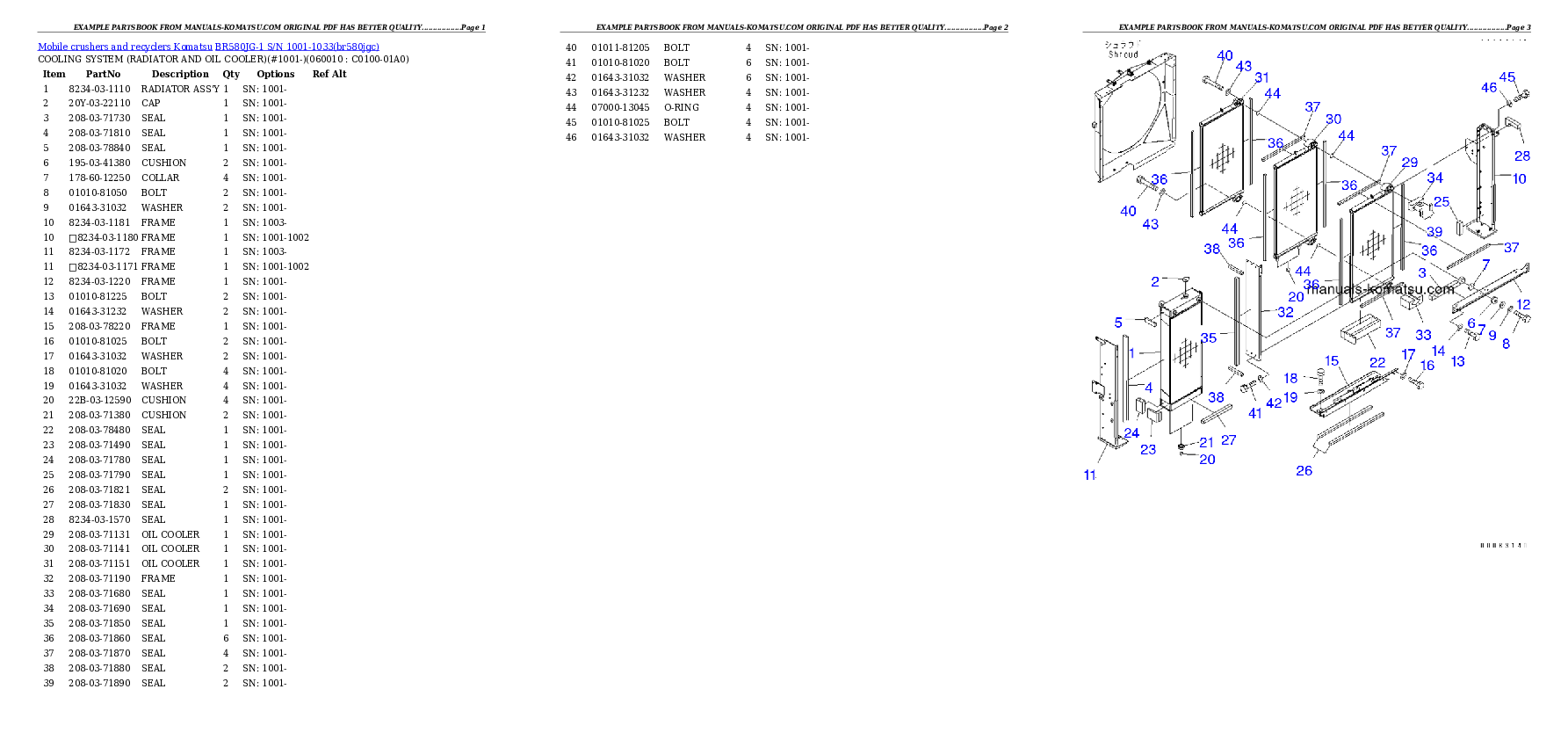 Protected: BR580JG-1 S/N 1001-1033 Partsbook