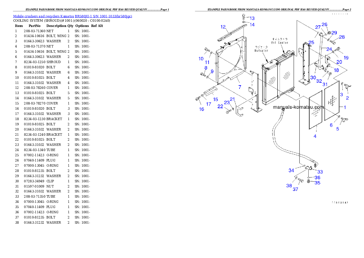Protected: BR580JG-1 S/N 1001-1033 Partsbook