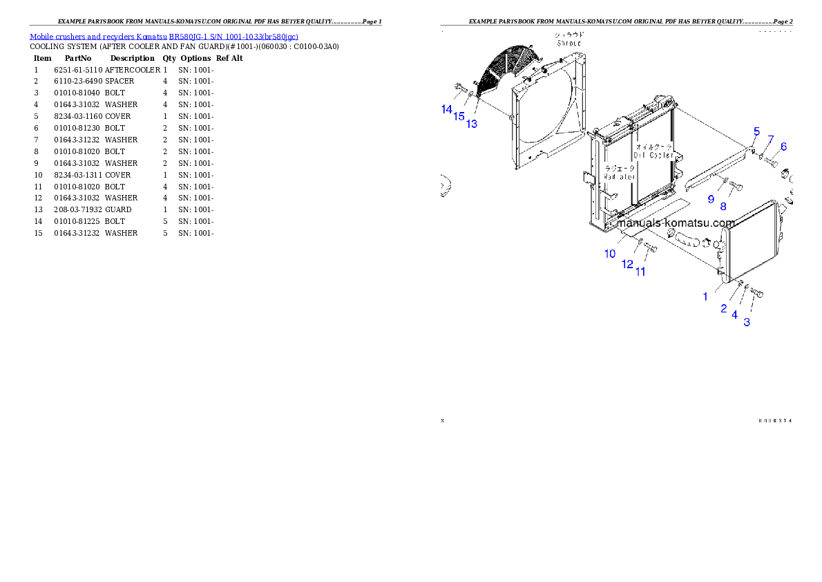 Protected: BR580JG-1 S/N 1001-1033 Partsbook