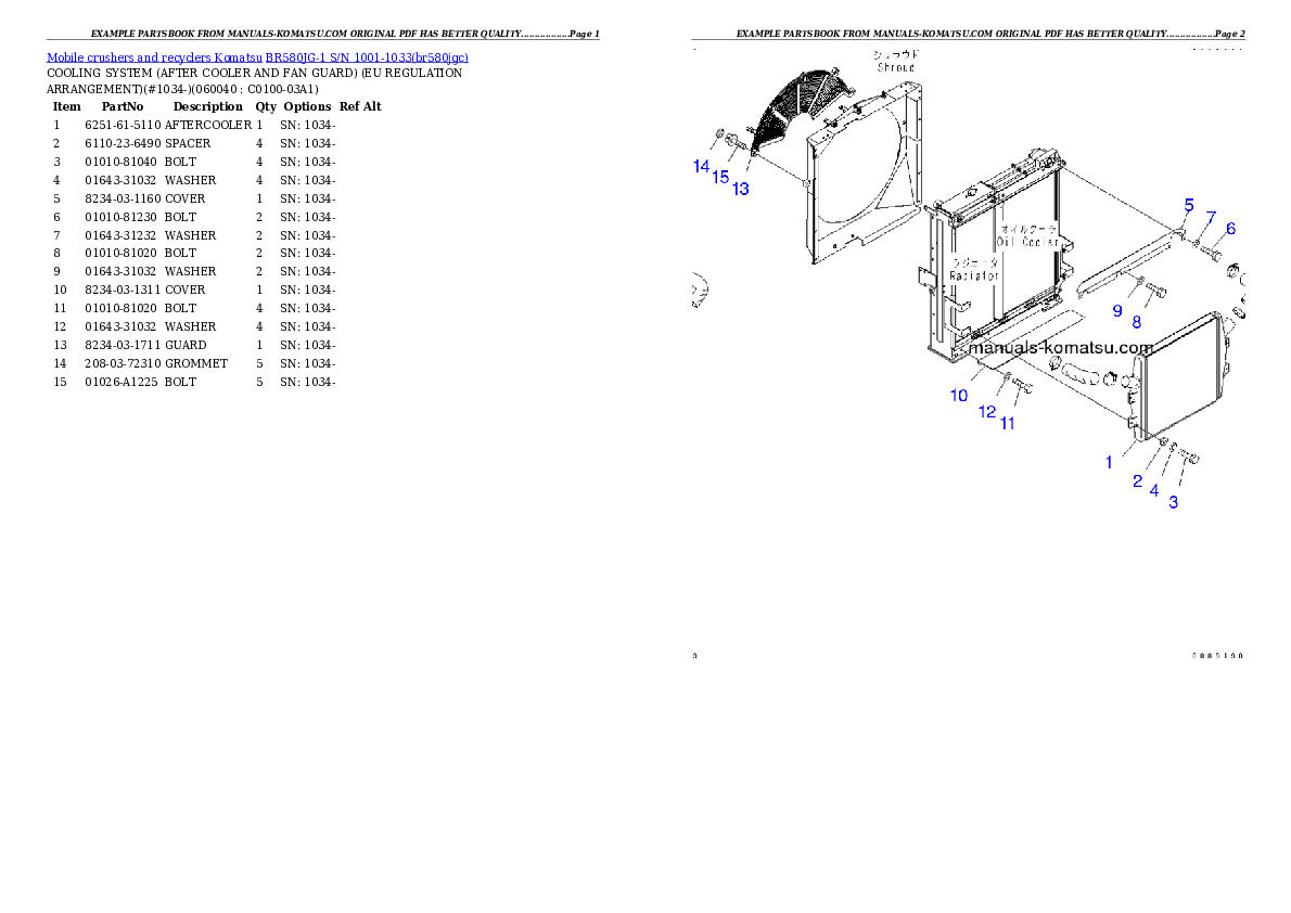 Protected: BR580JG-1 S/N 1001-1033 Partsbook