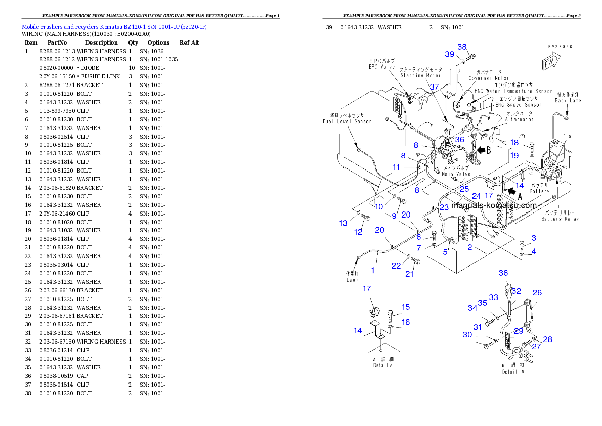 Protected: BZ120-1 S/N 1001-UP Partsbook