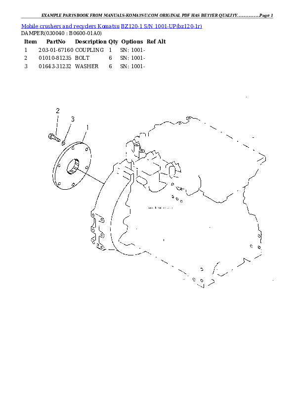 Protected: BZ120-1 S/N 1001-UP Partsbook