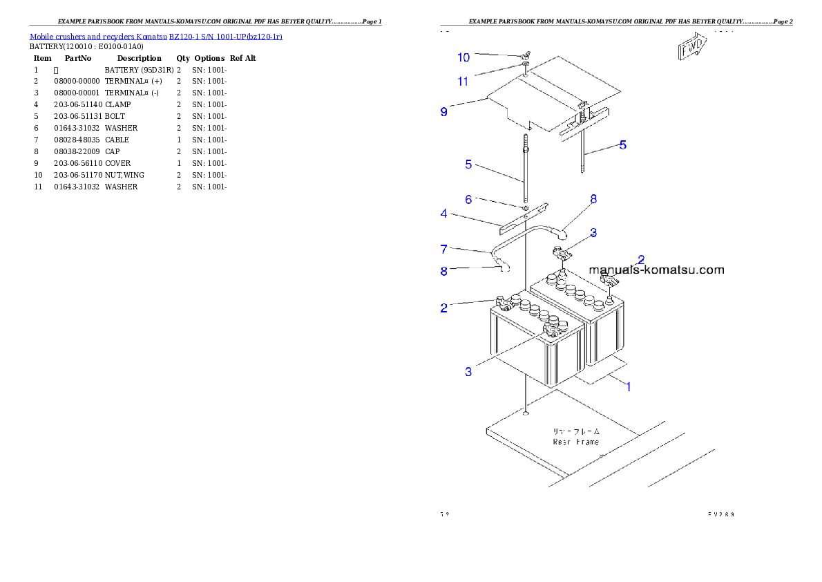 Protected: BZ120-1 S/N 1001-UP Partsbook
