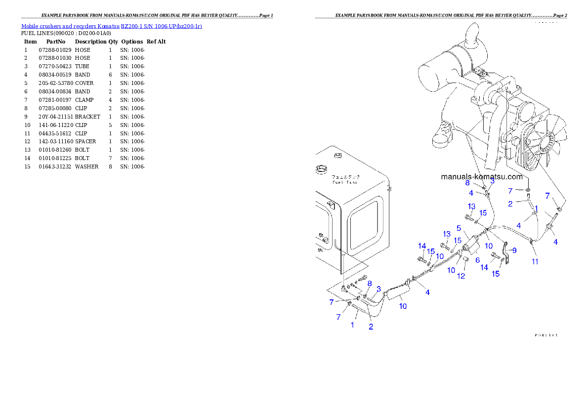 Protected: BZ200-1 S/N 1006-UP Partsbook