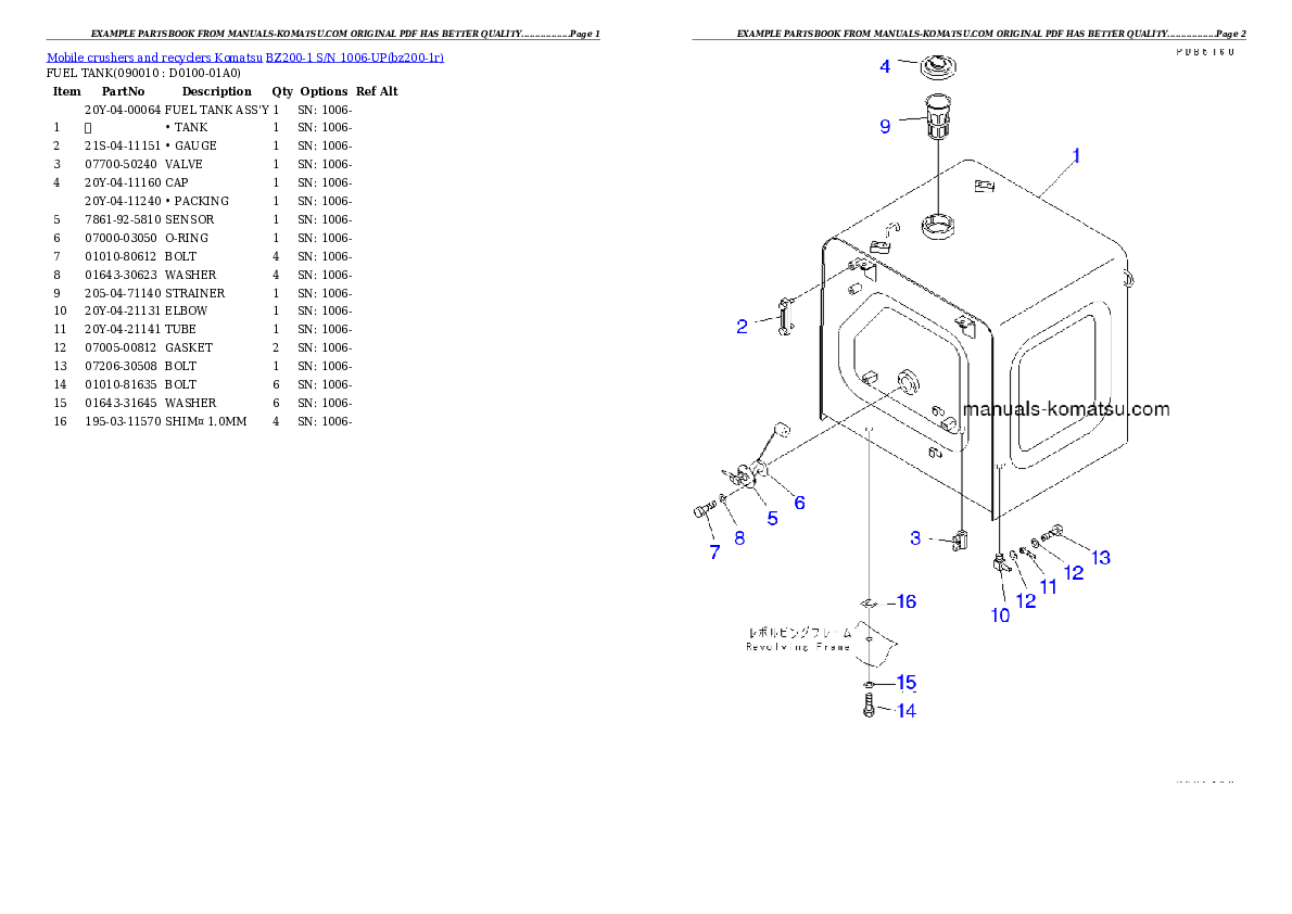 Protected: BZ200-1 S/N 1006-UP Partsbook