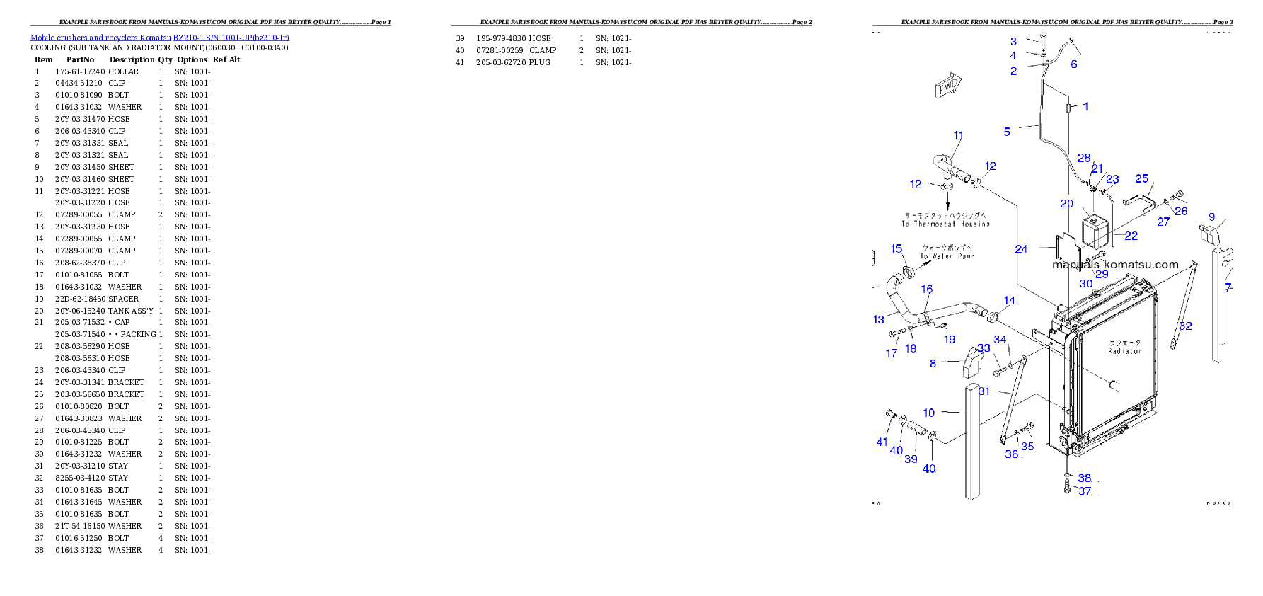 Protected: BZ210-1 S/N 1001-UP Partsbook