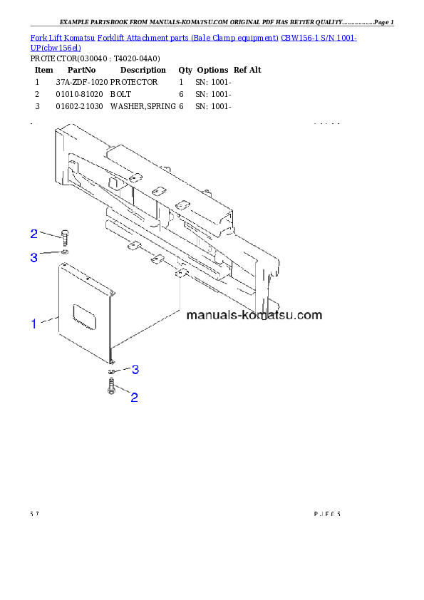 Protected: CBW156-1 S/N 1001-UP Partsbook
