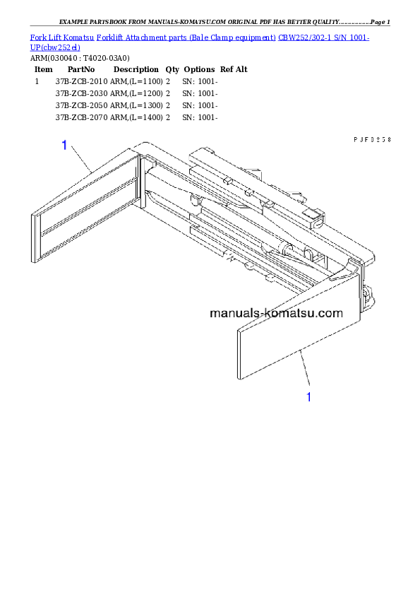 Protected: CBW252/302-1 S/N 1001-UP Partsbook