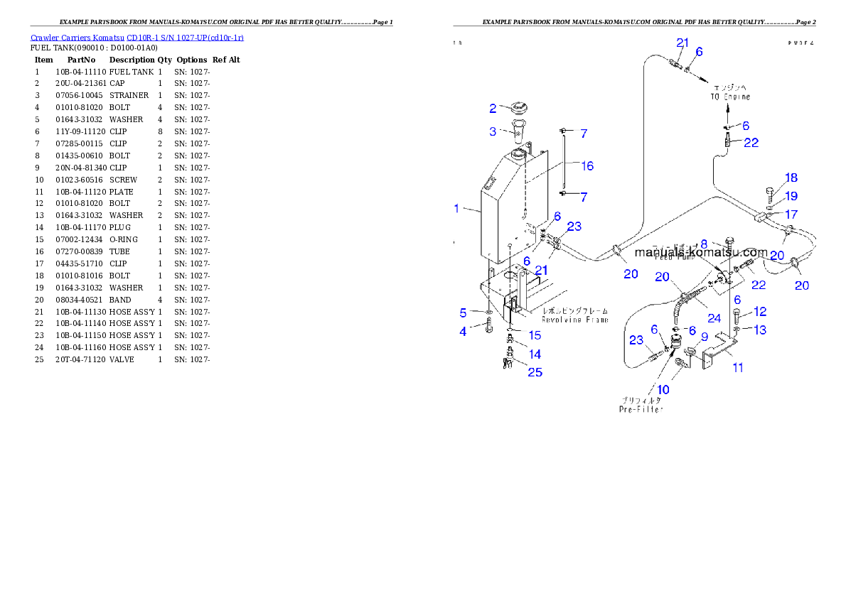 Protected: CD10R-1 S/N 1027-UP Partsbook