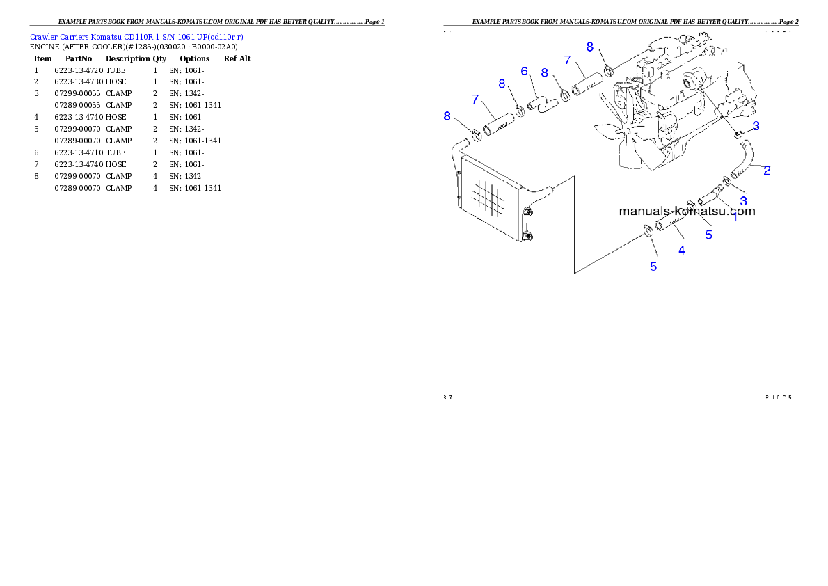 CD110R-1 S/N 1061-UP Partsbook