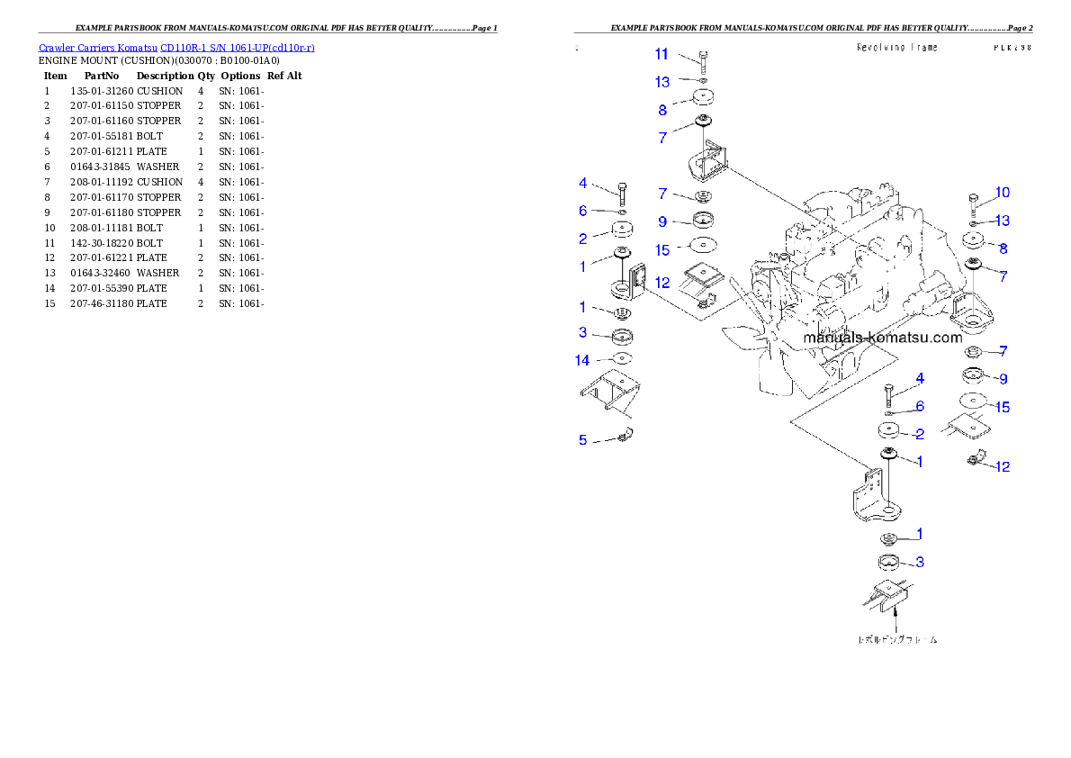 Protected: CD110R-1 S/N 1061-UP Partsbook