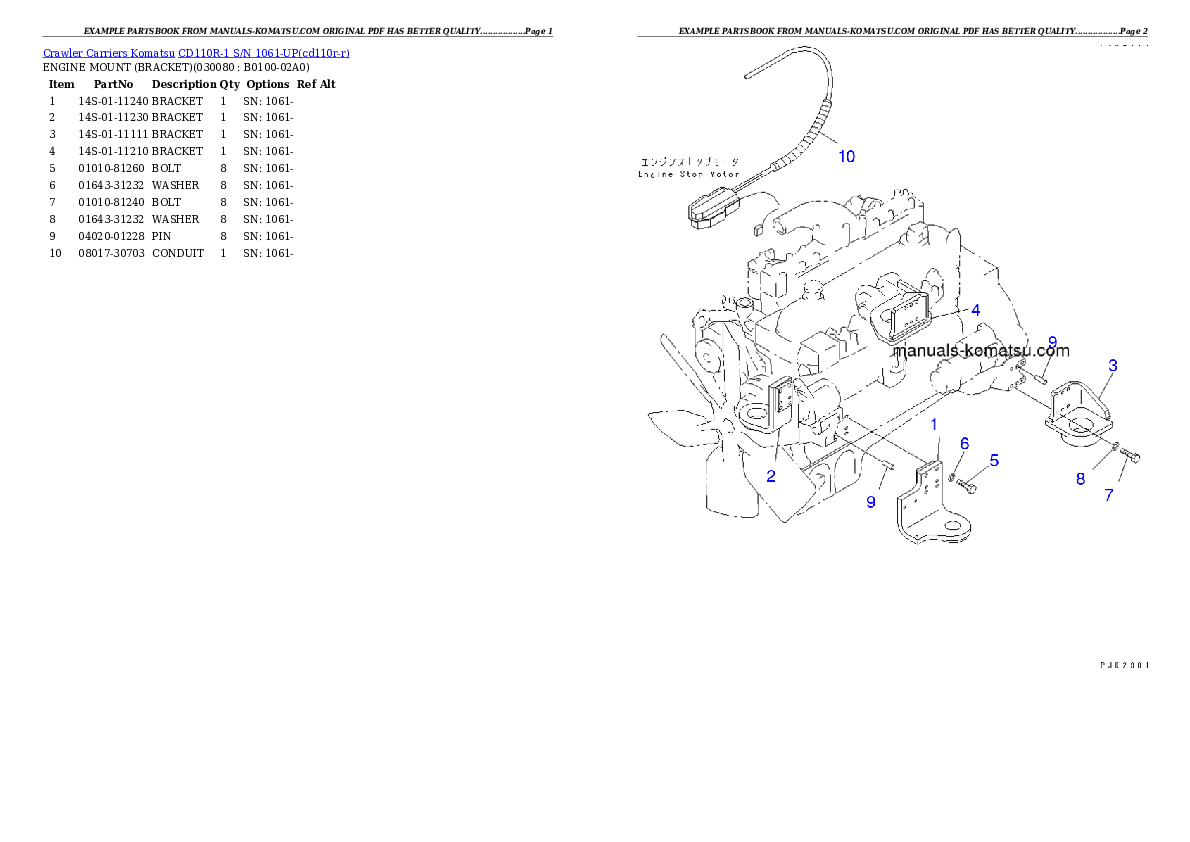 Protected: CD110R-1 S/N 1061-UP Partsbook