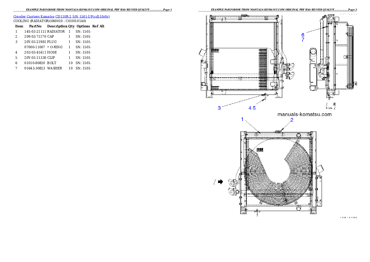 Protected: CD110R-2 S/N 1501-UP (For North America) Partsbook