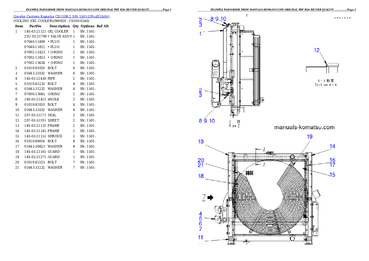 Protected: CD110R-2 S/N 1501-UP (For North America) Partsbook