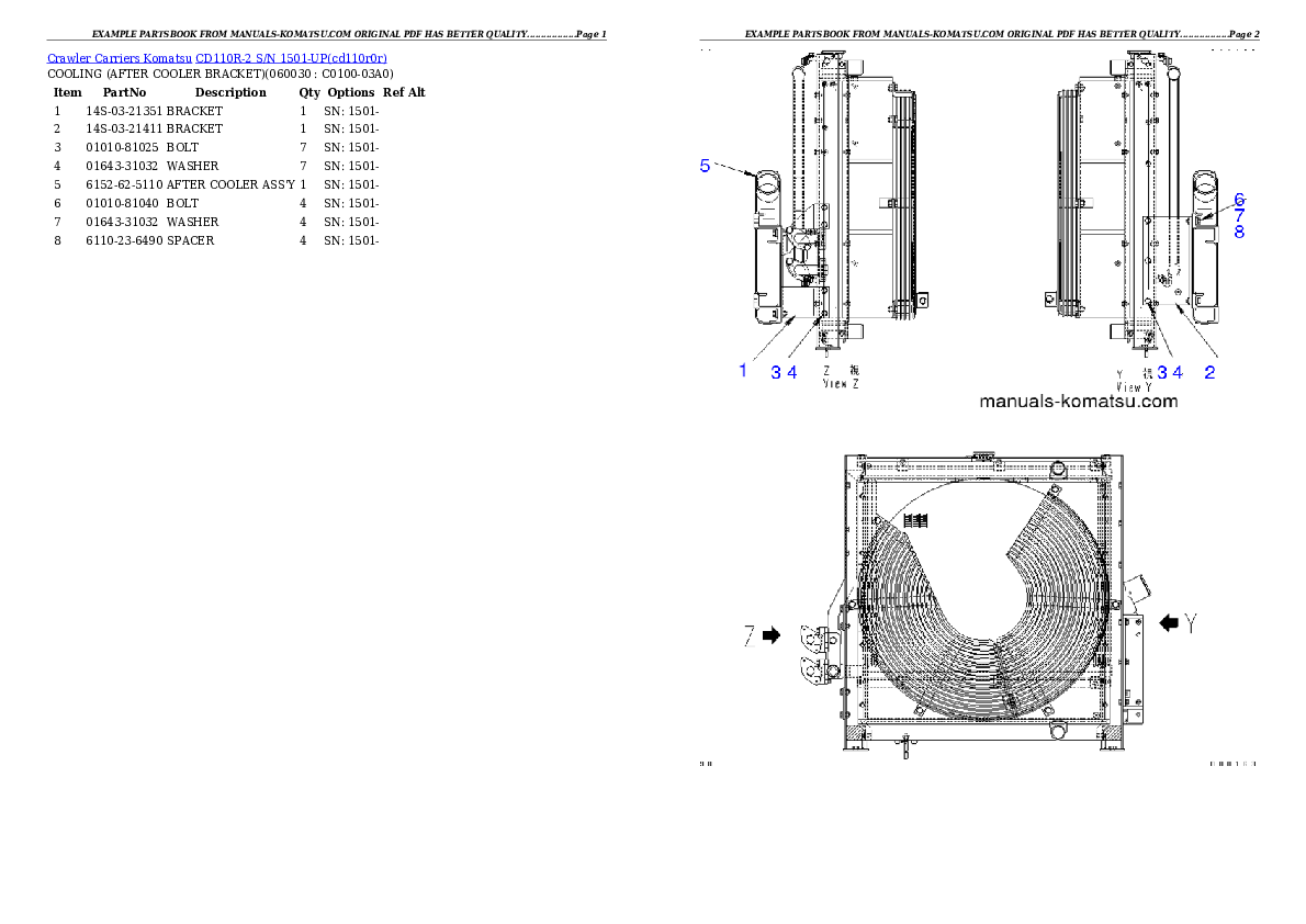 Protected: CD110R-2 S/N 1501-UP (For North America) Partsbook
