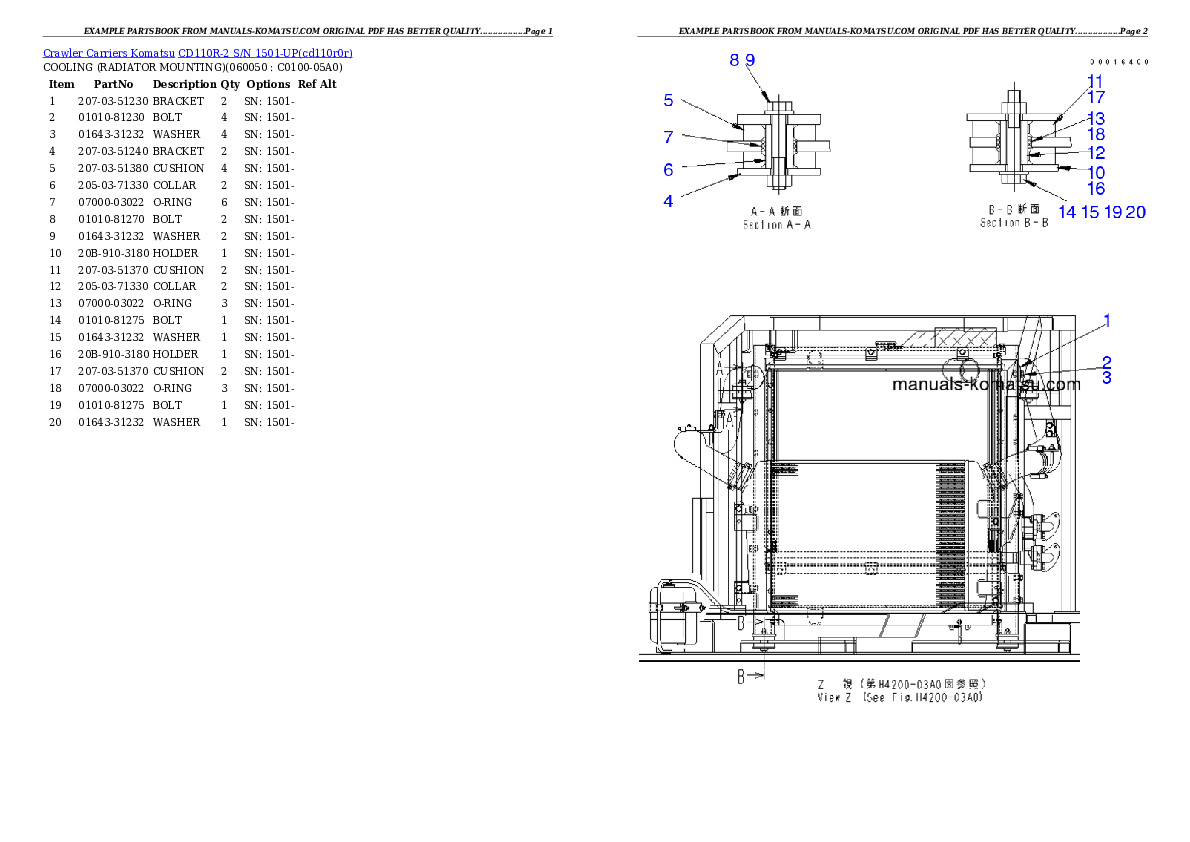 Protected: CD110R-2 S/N 1501-UP (For North America) Partsbook