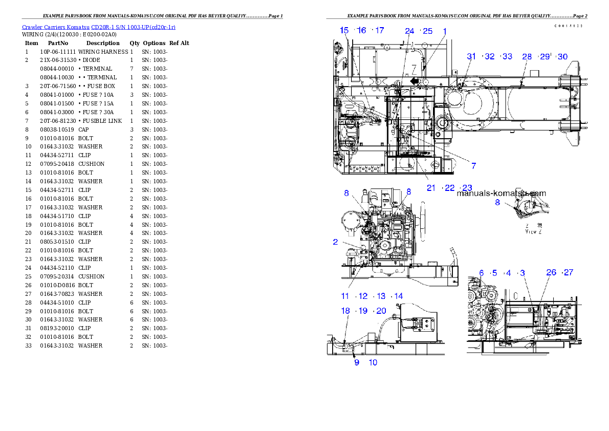 Protected: CD20R-1 S/N 1003-UP Partsbook