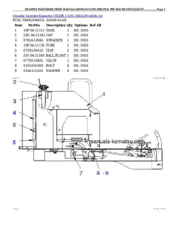 Protected: CD20R-1 S/N 1003-UP Partsbook