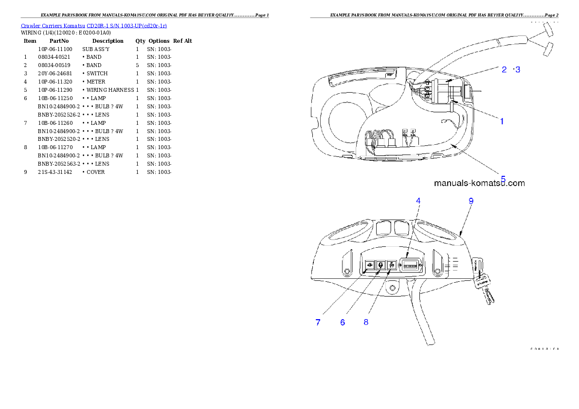 Protected: CD20R-1 S/N 1003-UP Partsbook
