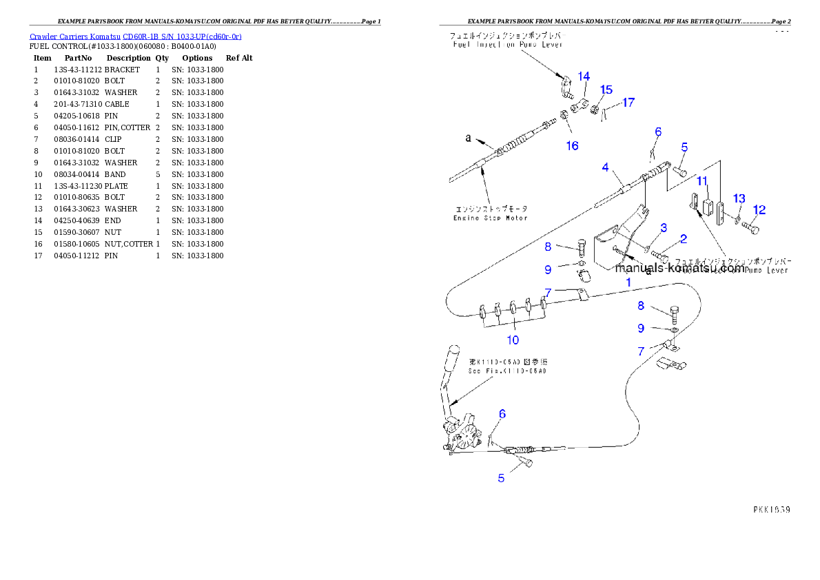 Protected: CD60R-1B S/N 1033-UP Partsbook