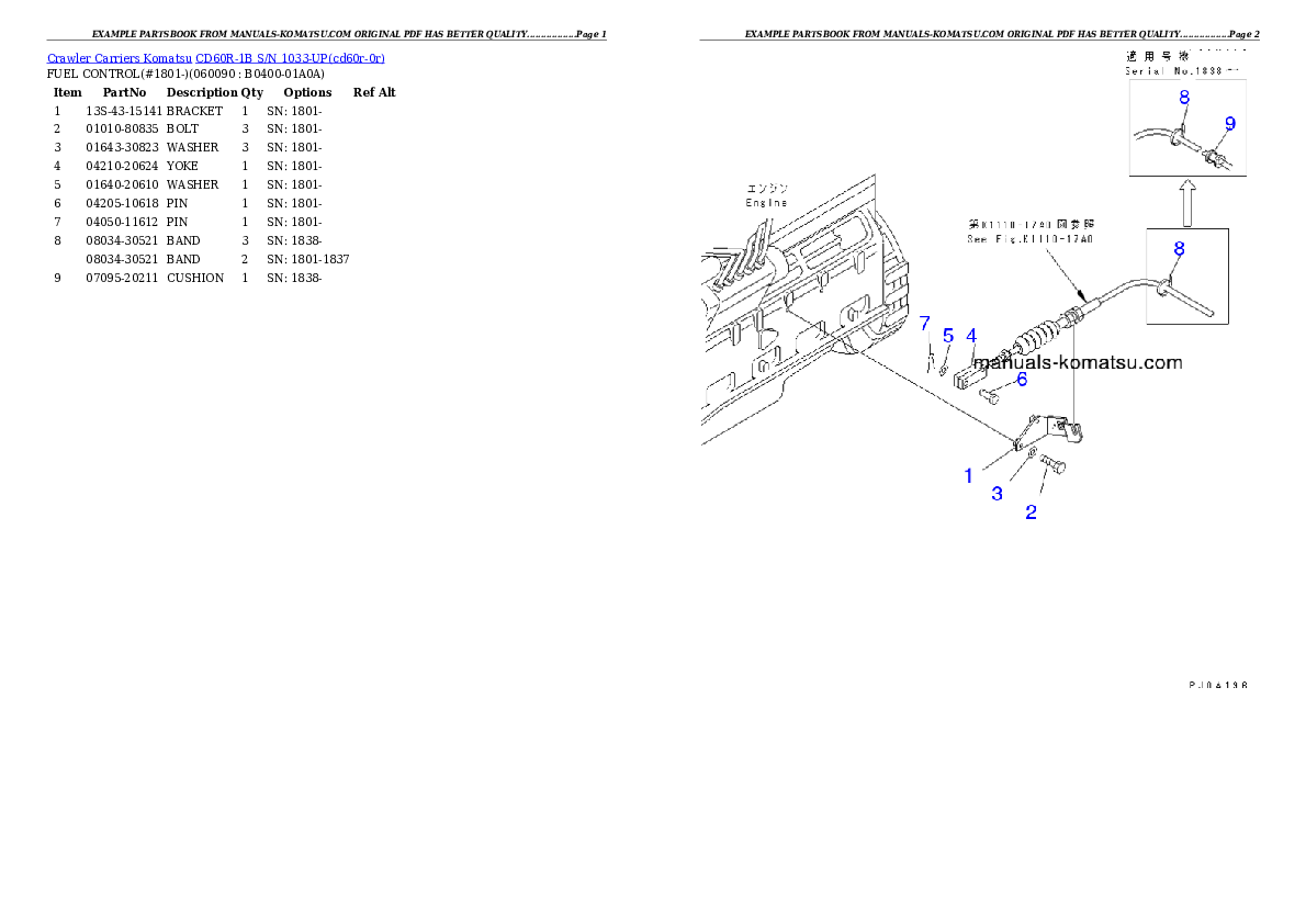 Protected: CD60R-1B S/N 1033-UP Partsbook